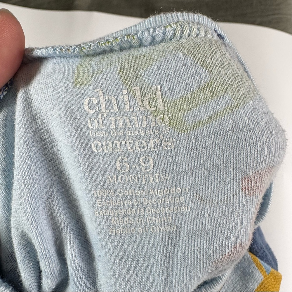 Baby Footie Pajamas Size 6 Months Carter’s Turkey Thanksgiving Baseball Blue - Picture 15 of 16